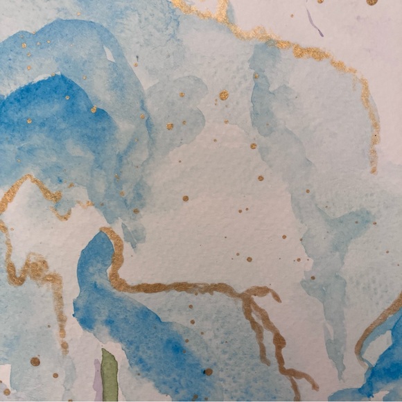 Abstract Waterfall Original Art Watercolor Landscape Painting - Picture 6 of 16